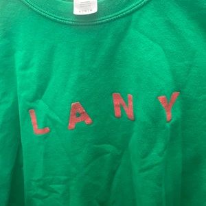LANY pink and green merch sweatshirt